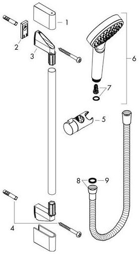 HG Brauseset CROMETTA 1JET Unica´ Croma Bsta 900mm weiß/chrom