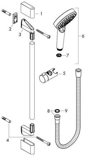 HG Brauseset CROMETTA 1JET Unica´ Croma Bsta 650mm EcoS 9 l/m we/ch