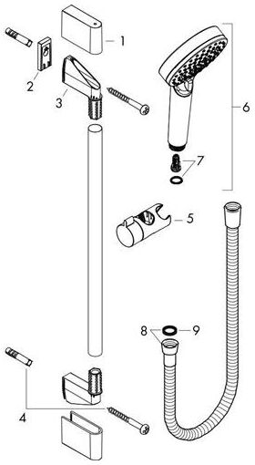 HG Brauseset CROMETTA VARIO 90cm Durchflussmenge 14 l/min weiß/chrom