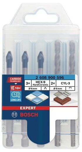 Keramikbohrersatz Expert HardCeramic HEX-9 5-tlg.5 St.Schaft 6-kant BOSCH