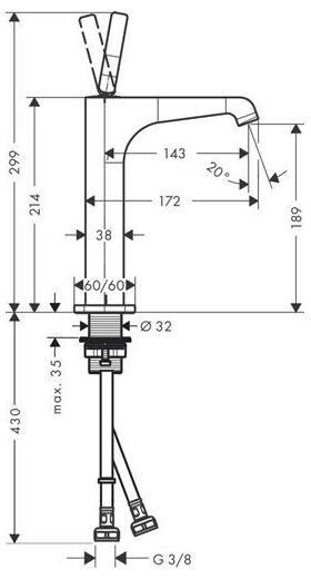 EH-WT-MI 190 AXOR CITTERIO E DN 15 f Waschschüs. o Zugst. bru bl chr