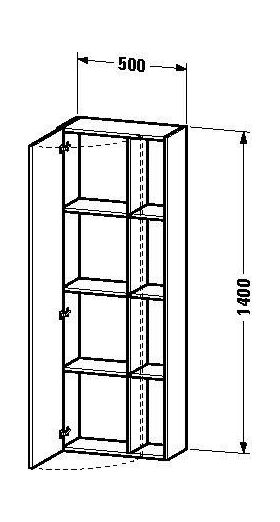 Duravit Hochschrank DURASTYLE 240x500x1400mm Ans li bas matt/basalt ma