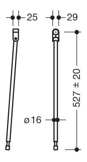 Hewi Bodenstütze SERIE 801 f Stützklappgr Länge 527mm tiefschwarz