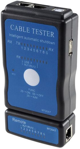 CAT.5 / CAT.6 + USB Leitungstester, Netzwerk-Kabeltester für RJ45