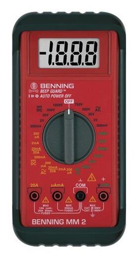 Multimeter MM 2 0,1 mV-750 V AC,0,1 mV-1000 V DC RMS BENNING