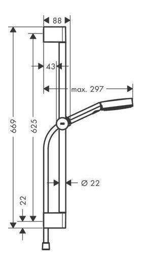 HG Brauseset PULSIFY SELECT 105 3jet Relaxation Bsta 650mm mattschwarz