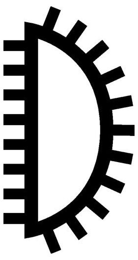 Werkstattfeile DIN 7261 L.150mm Q.16x5mm Hieb 2 Halbrund 2K-Ergo PROMAT