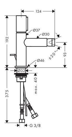 Select-Bidetmischer AXOR UNO brushed nickel