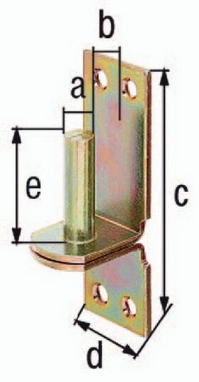 Kloben auf Platte Ø10x10x90x30x35mm Stahl roh galv. gelb verz. DI-Haken GAH