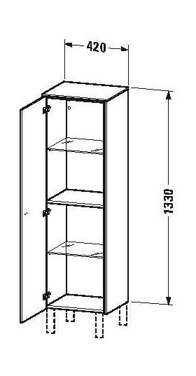 Duravit Halbhochschrank BRIOSO 1330x420x360mm G. Frontfarbe TA re li-bl