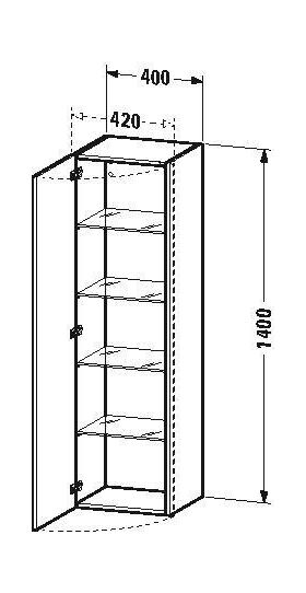 Duravit Hochschrank DURASTYLE 360x400x1400mm A li betongr matt/weiß ma