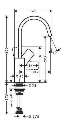 HG EH-WT-MI VIVENIS 210 ohne Ablaufgarnitur chrom