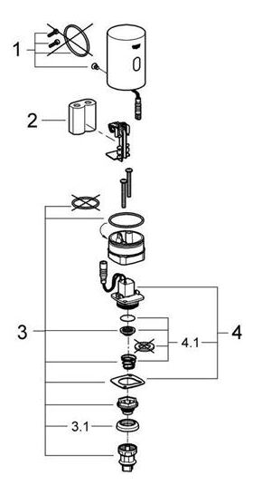 Grohe Umrüsteinheit TECTRON 1/2" 6 V Batt chr