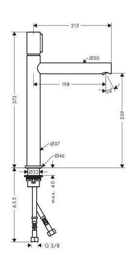 Select-Waschtischmischer AXOR UNO 260 brushed nickel