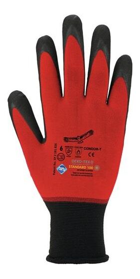 Handschuhe Condor Gr.8 rot/schwarz EN 388 EN 407 PSA II ASATEX - VPE: 12