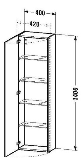 Duravit Hochschrank DURASTYLE 240x400x1400mm A li grap matt/basalt ma