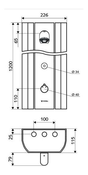 SCHELL Duschpaneel LINUS DP-C-T Duschkopf aerosolarm Alu-eloxiert