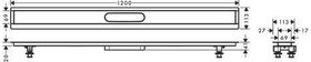 HG Installationsset uBox universal für Duschrinnen Fertigsets 1200mm