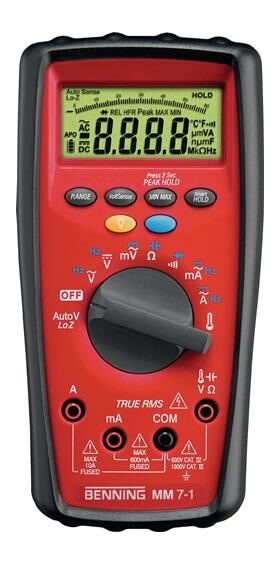 Multimeter MM 7-1 0001 V-1000 V AC/DC TRUE RMS BENNING