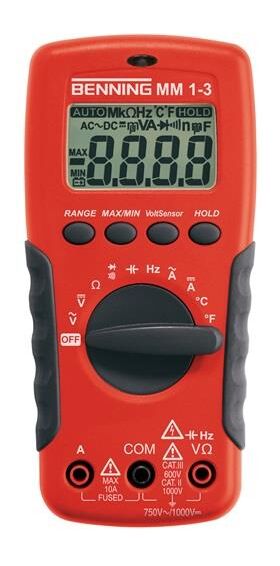 Multimeter MM 1-3 0,1 mV-750 V AC,0,1 mV-1000 V DC RMS BENNING