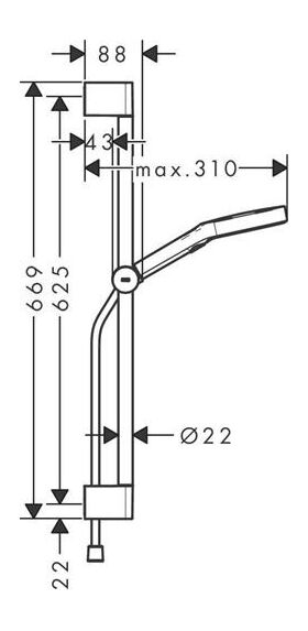 HG Brauseset Rainfinity 130 3 jet Unica S Puro 650mm Push Sch. bru b