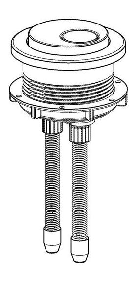 Grohe 2-Mengen-Druckknopf f Keramik-Spülkasten chr