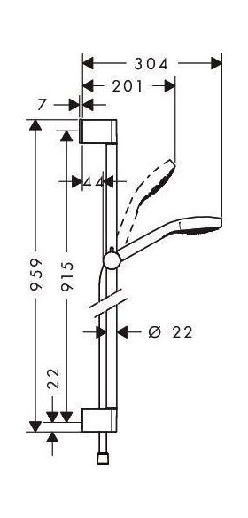 HG Brauseset CROMA SELECT S 1jet Bsta Unica´Croma 90cm EcoSm 9 l/m we/chr