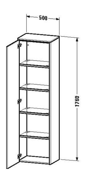 Duravit Hochschrank XSQUARE 1760x500x356mm Türansch re basalt matt