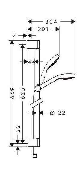 HG Brauseset CROMA SELECT S 1jet Bsta Unica´Croma 650mm EcoS 9 l/m we/chr