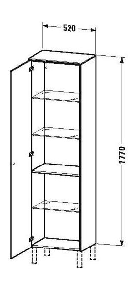 Duravit Hochschrank BRIOSO 1770x520x360mm Gri chr Ans li grap matt