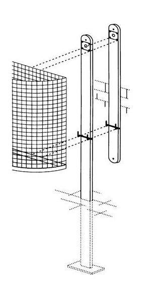 Eisenständer H.1400mm z.Bet.m.Schloss u.Schlü.f.Abfallbehälter 27l