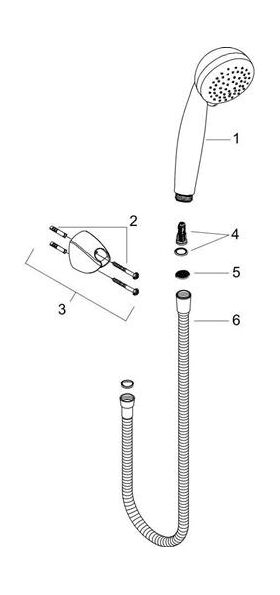 HG Brauseset CROMETTA 85 VARIOJET Metaflex Brauseschlauch 1250mm chrom