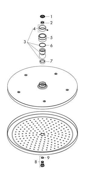 HG Kopfbrause CROMA 280 AIR 1JET DN 15 EcoSmart 9 l/min chrom