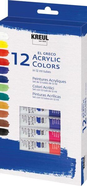 el Greco Acrylfarben 12Tuben je 12ml