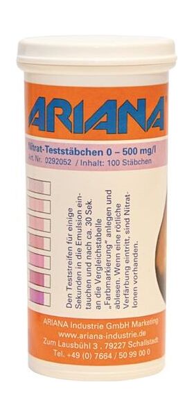 Messstäbchen TRGS 611 Nitrat-Gehalt 0-500 mg/l 100 St.Dose ARIANA