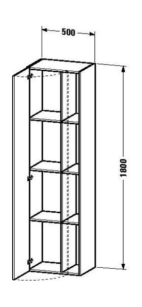 Duravit Hochschrank DURASTYLE 360x500x1800mm Ans li bas matt/basalt ma