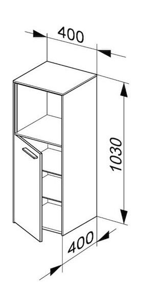 Keuco Mittelschrank ROYAL 60 400x1030x400mm Ans li cash ma