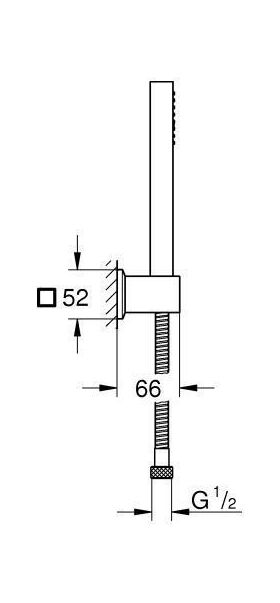 Grohe Wha RAINSHOWER AQUA CUBE STICK 1 Strahlart chrom