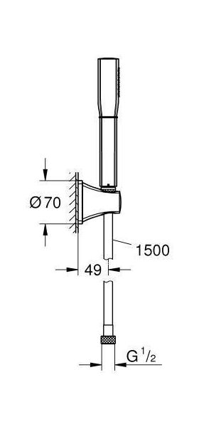 Grohe Brauseset GRANDERA STICK 1 Strahlart chrom/gold