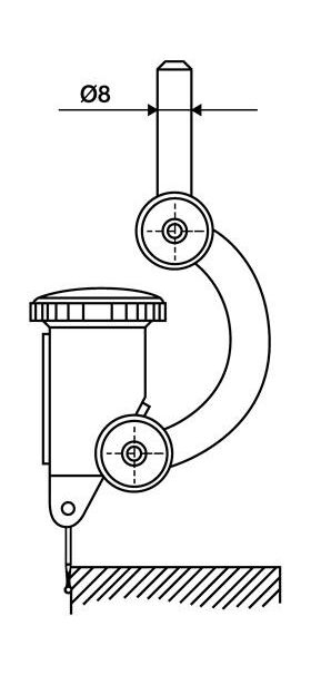 Zentrierhalter FH 8 Aufnahmebohrung-D.4mm H7 Schaft-D.8 mm h6 KÄFER