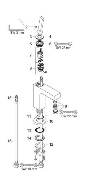 EH-WT-MI 110 AXOR CITTERIO DN 15 ohne Zugstange chrom