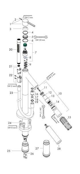 Einhebel-Wannenmischer AXOR STARCK DN 15 bodenstehend stainless steel optic