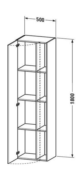 Duravit Hochschrank DURASTYLE 360x500x1800mm Ans re Ei Ter / weiß matt