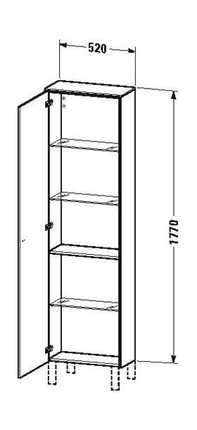 Duravit Hochschrank BRIOSO 1770x520x240mm Gri chr Ans rechts leinen