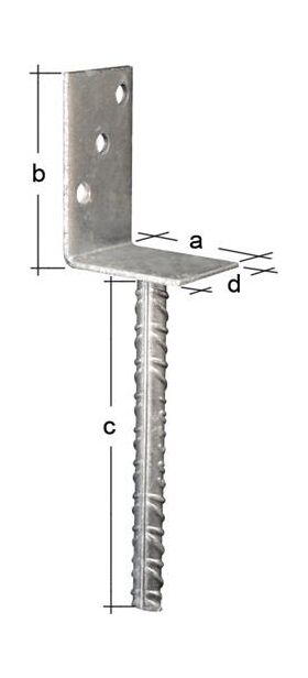 L-Pfostenträger ETA-10/0210 80x100x200x60mm TZN GAH