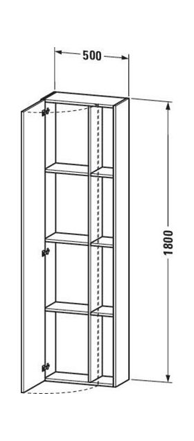 Duravit Hochschrank DURASTYLE 240x500x1800mm Ans re Ei Ter / weiß matt