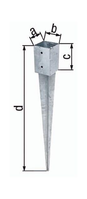 Einschlag-Bodenhülse a71xb71xc150xd750mm STA roh TZN GAH