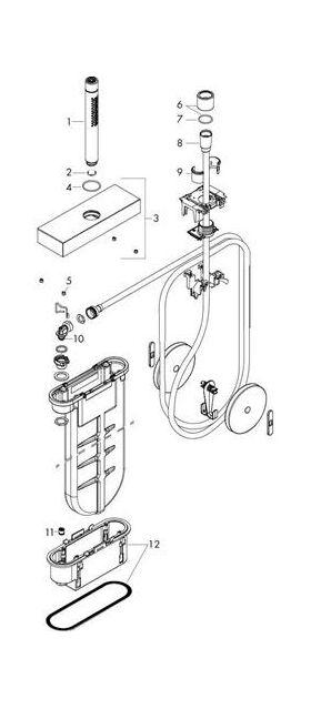 Wannenrand-Set AXOR EDGE mit sBox, Stabhandbrause 2jet chrom