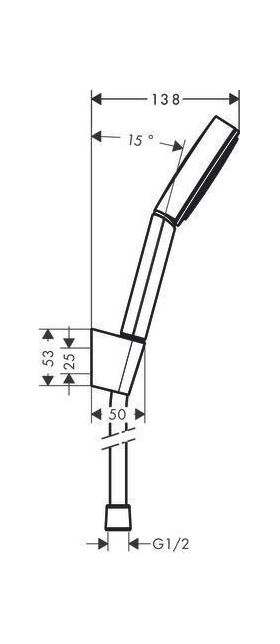 HG Brauseset PULSIFY 105 1jet mit Brauseschlauch 1250mm mattschwarz