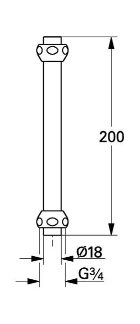 Grohe Verlängerungsrohr 200mm chr